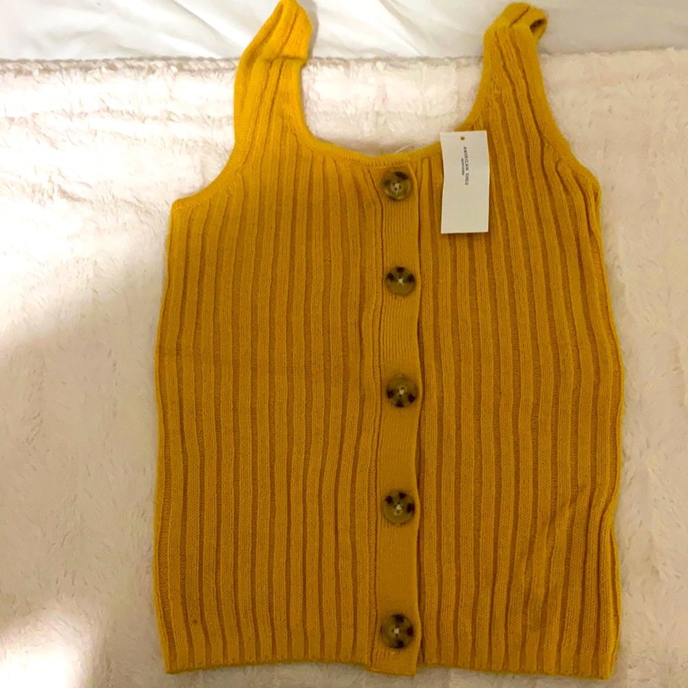 American Eagle Yellow Button Down Tank Top - Size XS
